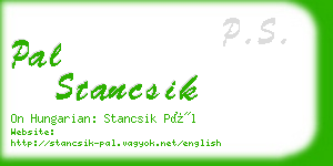 pal stancsik business card